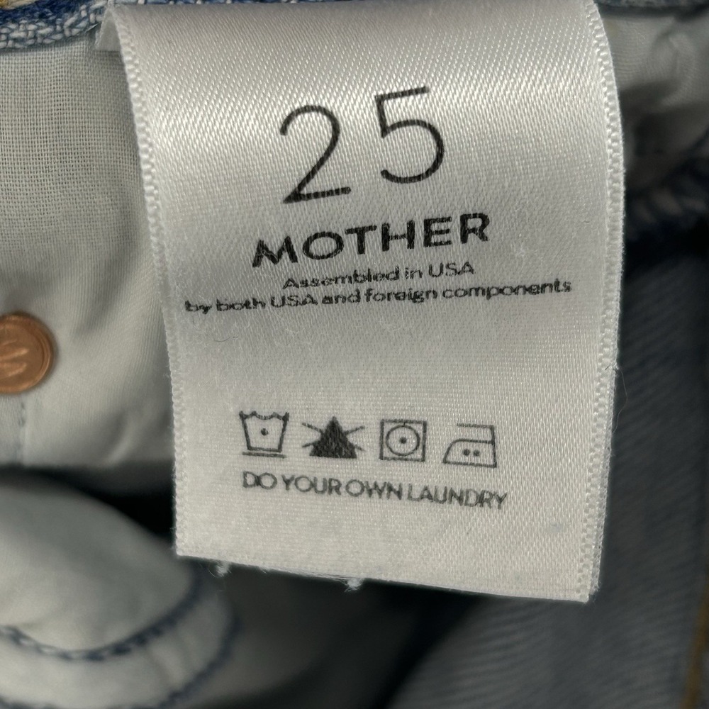 Mother The Almost Saint Cropped Jeans Women Size 25 Blue Denim Distressed - Picture 7 of 13